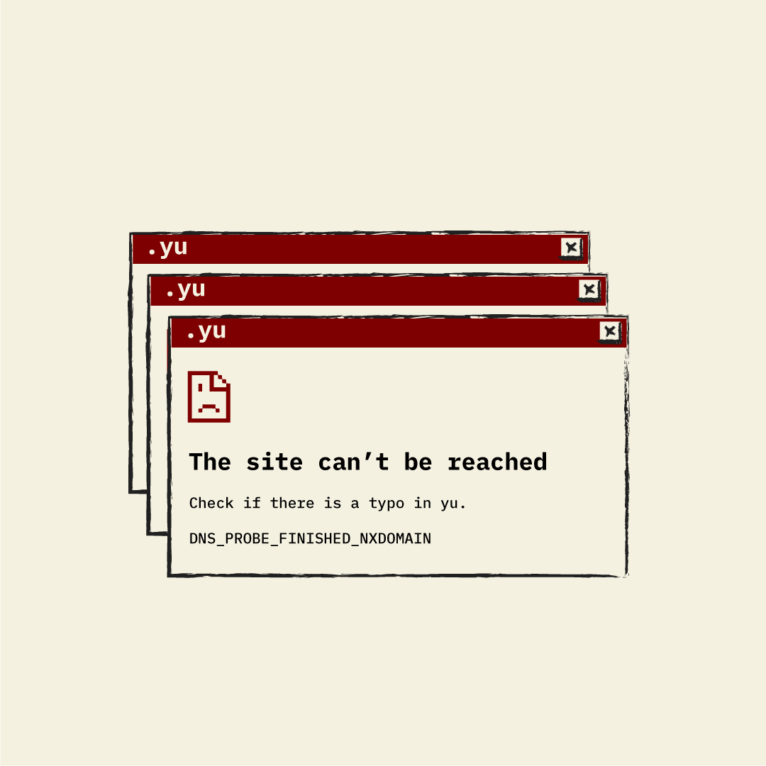 A stylized computer window giving an error message